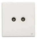 TJ V8 Series 1-2 Gang TV Co-Axial Outlet
