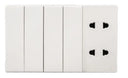 TJ V8 Series 4 Gang Switch + 2 Socket with Shutter