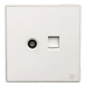 TJ V8 Series TV Co-Axial + Telephone Outlet with Shutter