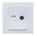 TJ VL Series TV Co-Axial + Telephone Outlet with Shutter