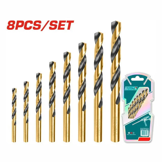 Total TACSD0801 8 Pcs HSS Rolling Twist Drill Bits Set in Pakistan
