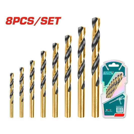 Total TACSD0801 8 Pcs HSS Rolling Twist Drill Bits Set in Pakistan

