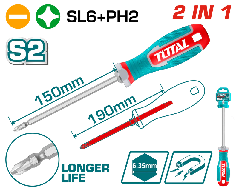 Total THT250266 2-in-1 Screwdriver Set