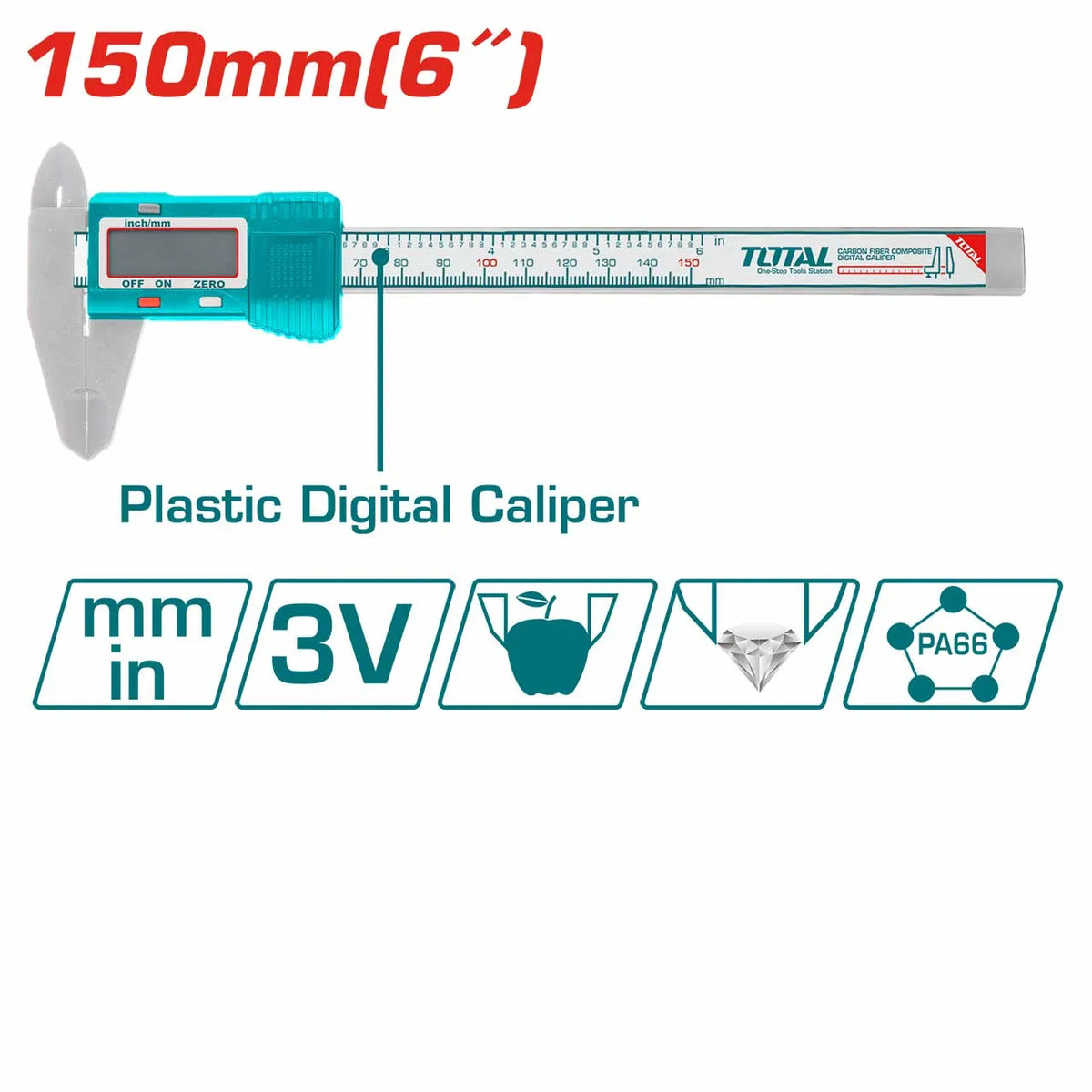 Total Plastic Digital Caliper Price in Pakistan Main image