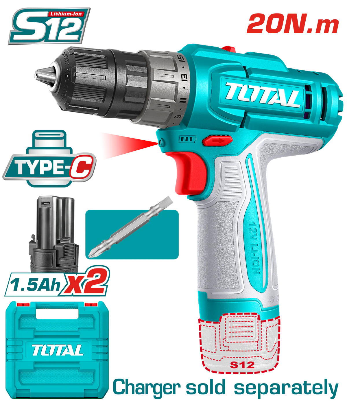 Total Tools TDLI12206 Cordless Drill Price in Pakistan