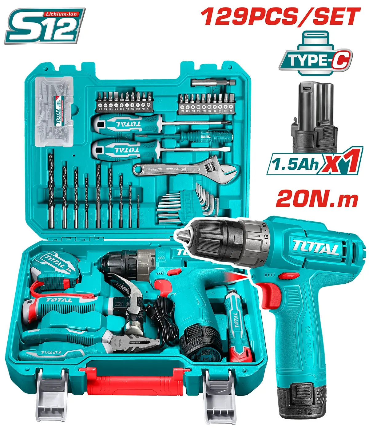 Total Tools THKTHP11292 129 Pcs Tools Set Price in Pakistan Main image