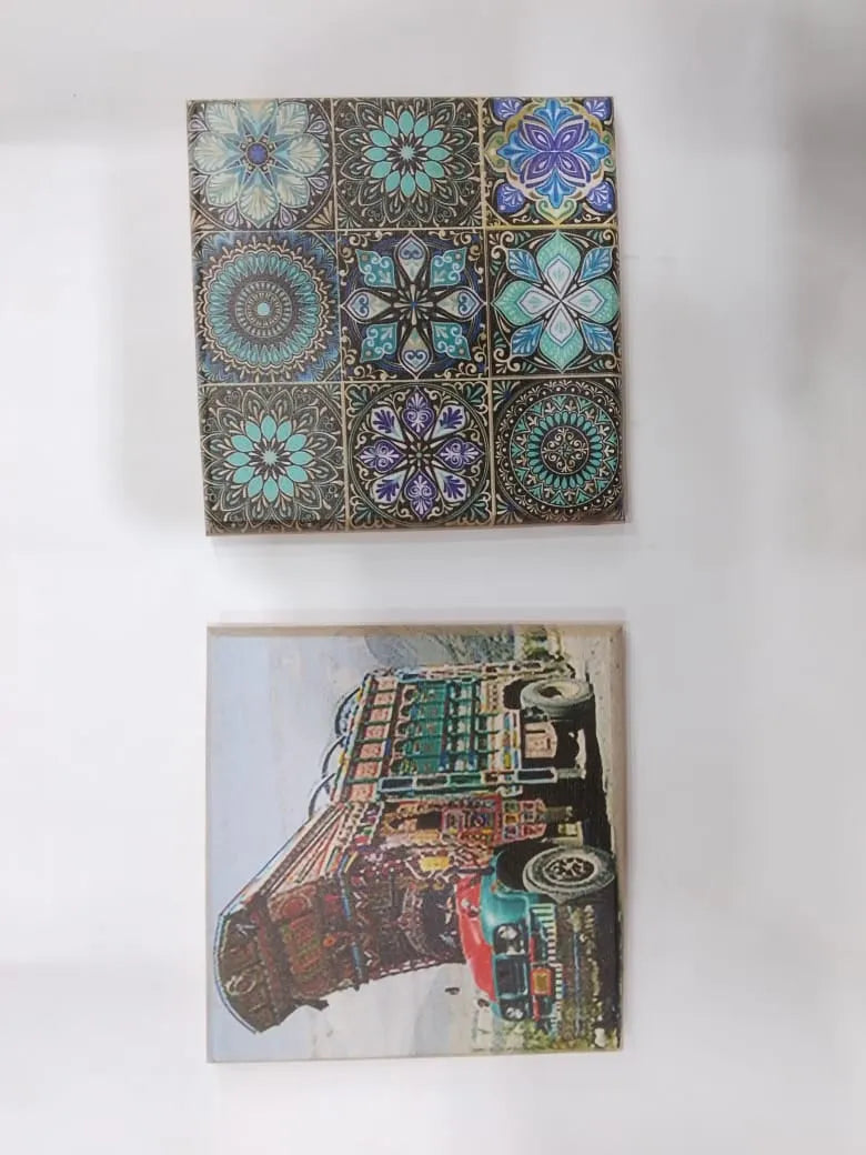 Traditional Tile Art & Pakistani Truck Wooden Tea Coaster Price In Pakistan