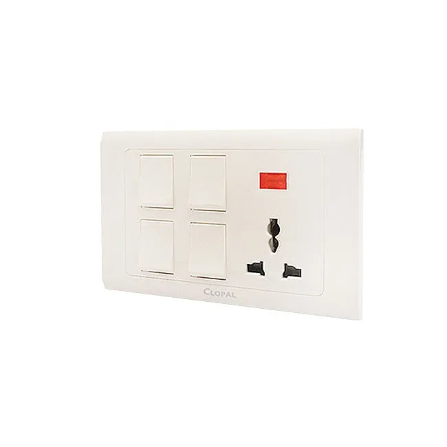 Clopal Typer Series 6 switch + 2 socket Outlet Price in Pakistan