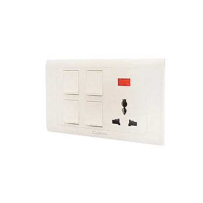 Clopal Typer Series 6 switch + 2 socket Outlet Price in Pakistan
