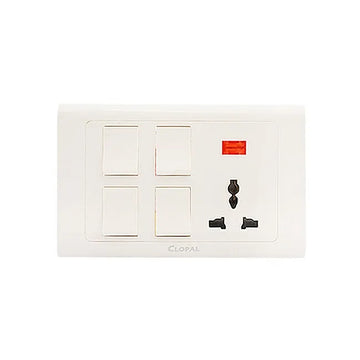 Clopal Typer Series 7 switch + 1 socket Outlet Price in Pakistan