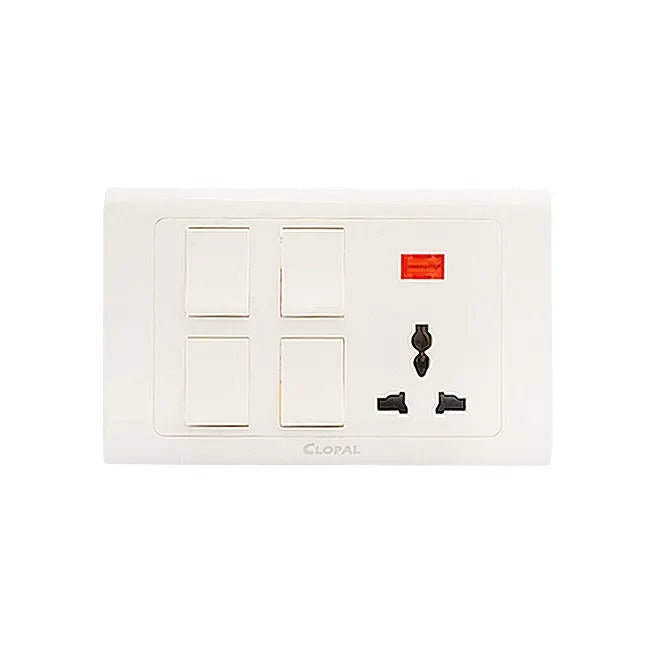Clopal Typer Series 7 switch + 1 socket Outlet Price in Pakistan Main image