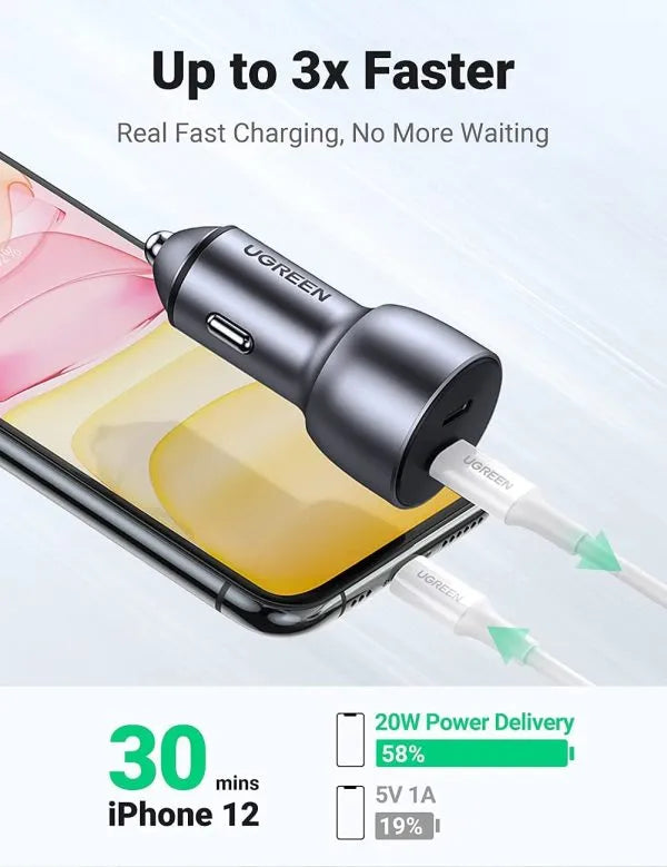 Ugreen 40W Car Charger Adapter Fast Car Charger Secondary image