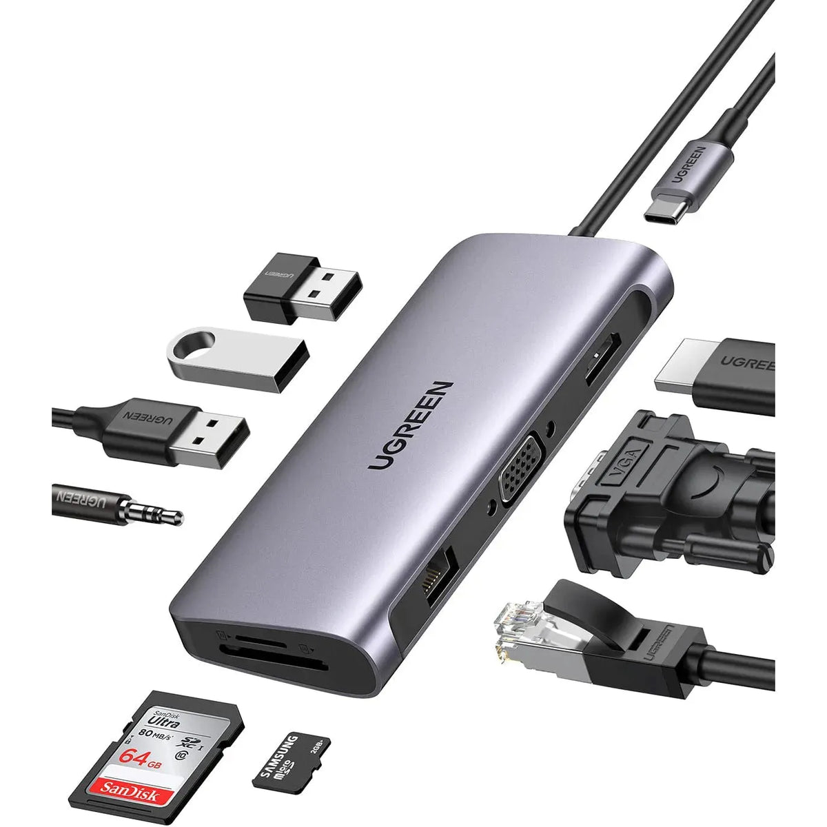 Ugreen USB C Hub 10 in 1 Silver Price in Pakistan