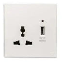 TJ V8 Series 3 Pin Switch Universal Socket with USB Outlet