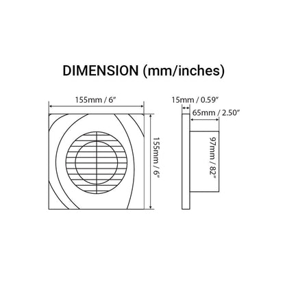 Voldam A4-1 Elegant Design Wall and Glass Exhaust Fan (4 Inch)