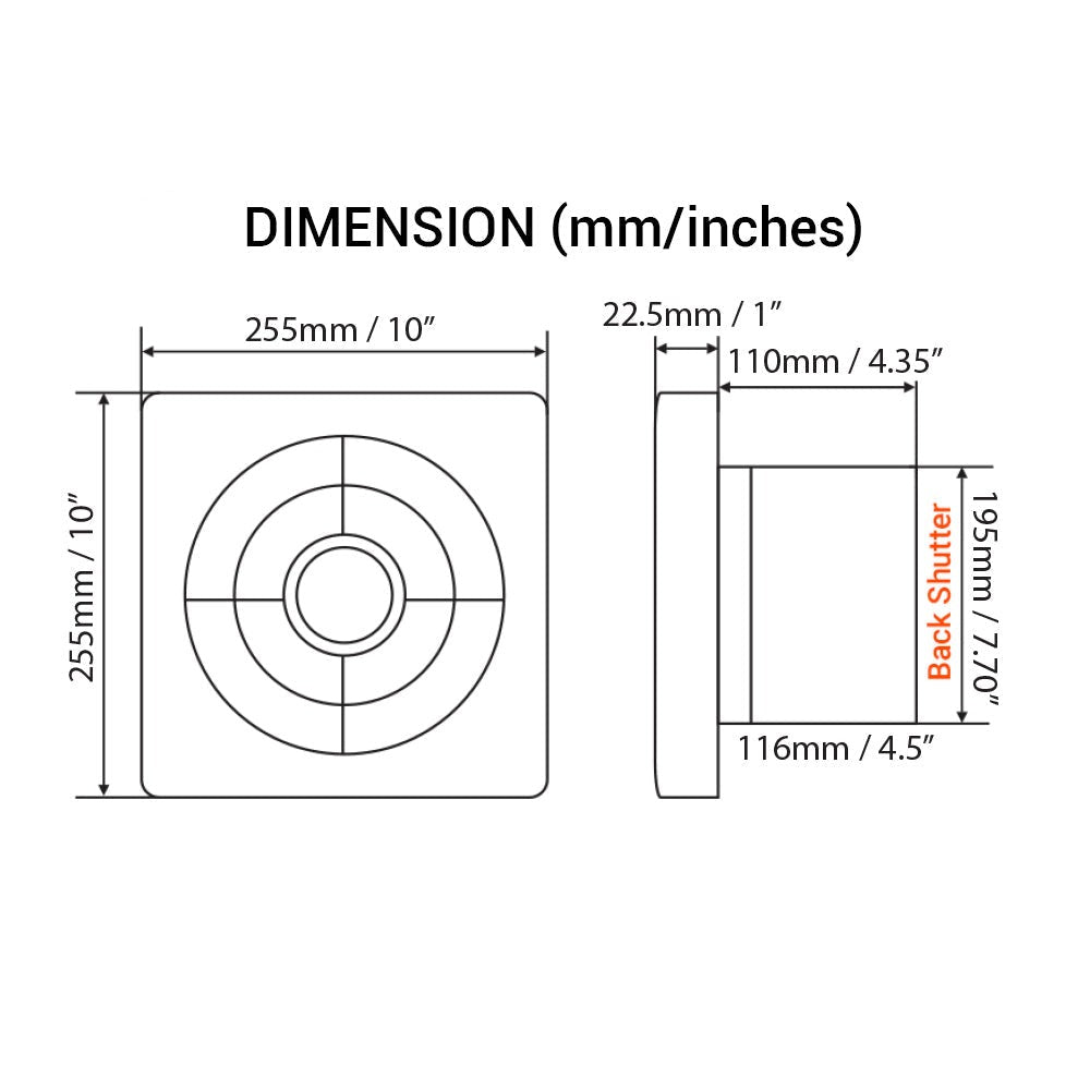 Voldam A8 Fabulous Design Wall and Glass Exhaust Fan (8 Inch)