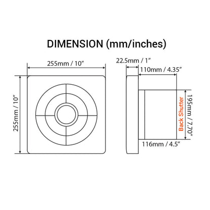 Voldam A8 Fabulous Design Wall and Glass Exhaust Fan (8 Inch)