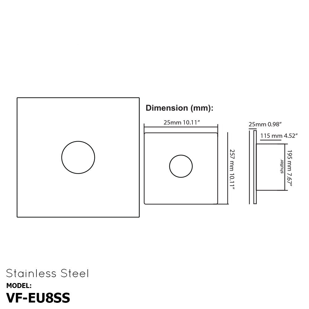 Voldam European Design Stainless Steel Exhaust Fan