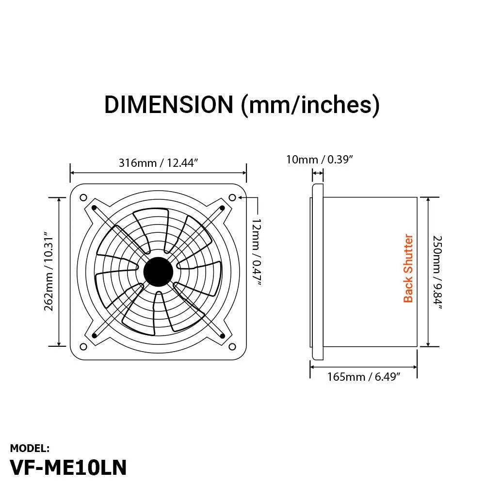 Voldam ME10LN Metal Exhaust Fan Price in Pakistan