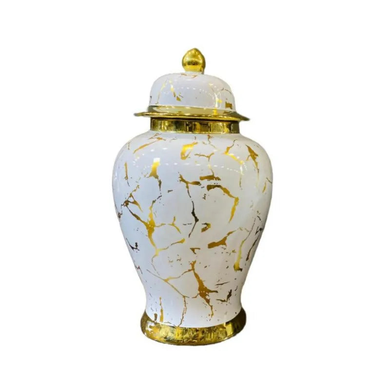 White And Gold Ceramic Vase Large Price in Pakistan Main image