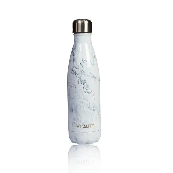White Carrara Water Bottle Secondary image