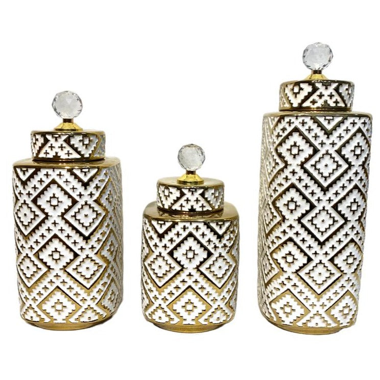 White Elegance Ceramic Vase Set Of 3 Price in Pakistan