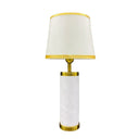 White Marble Cylinder Table Lamp