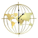 World Gold Large Metal Wall Clock