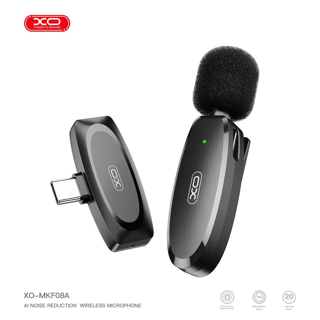 XO MKF08A Wireless Collar Mic For Type C Phone Wireless Microphone Secondary image