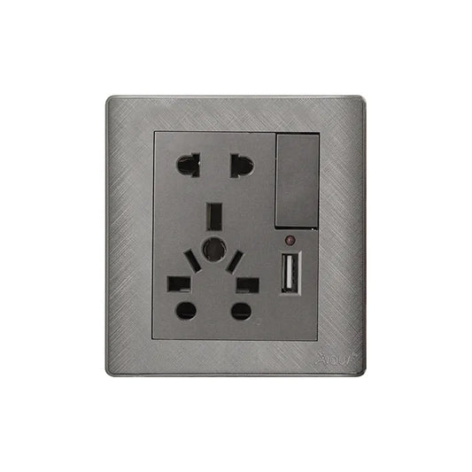 AQUA PINE GREY UNIVERSAL SOCKET + USB CHARGER Price in Pakistan