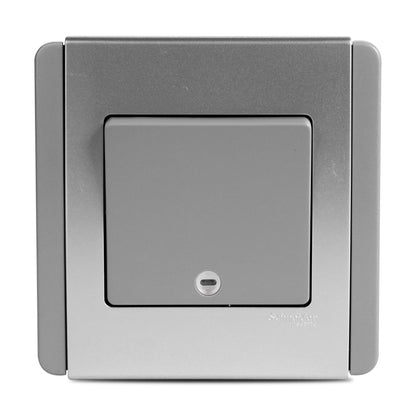 Neo 1 Gang 2 way Switch Grey Silver with LED and Fluorescent