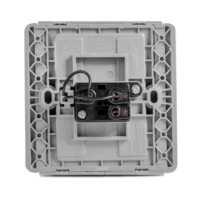 Neo 1 Gang 2 way Switch Horizontal Grey Silver with LED and Fluorescent