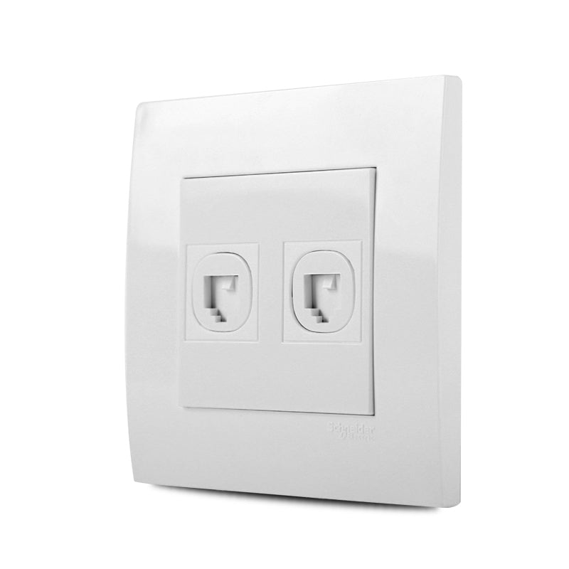 Vivace 2 Gang Telephone Outlet White Price in Pakistan