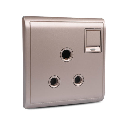Pieno 15A 3 Pin Round Switched Socket with Neon
