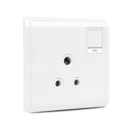 Pieno 5A 3 Pin Round Switched Socket with Neon
