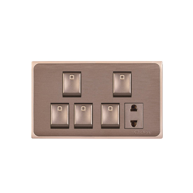 Clopal Focus Series 5 switch + 1 socket Outlet Price in Pakistan 