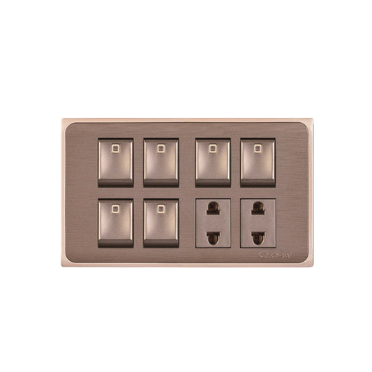 Clopal Focus Series 6 switch + 2 socket Outlet Price in Pakistan