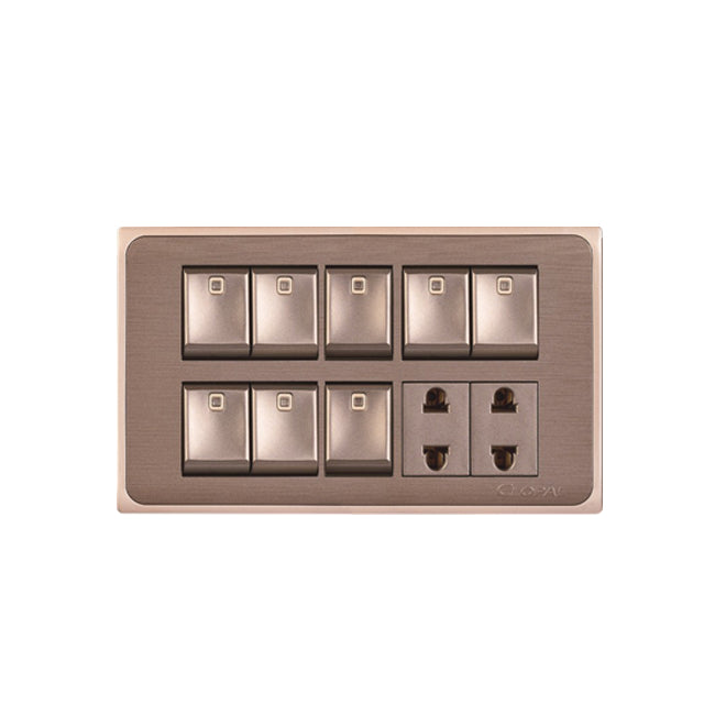 Clopal Focus Series 8 switch + 2 socket Outlet Price in Pakistan