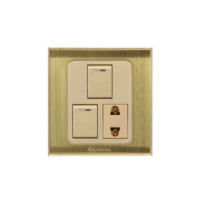 Clopal Prime Series 2 switch + 1 socket Outlet Price in Pakistan
