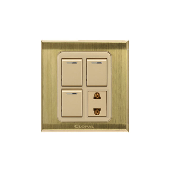  Clopal Prime Series 3 switch + 1 socket Outlet Price in Pakistan