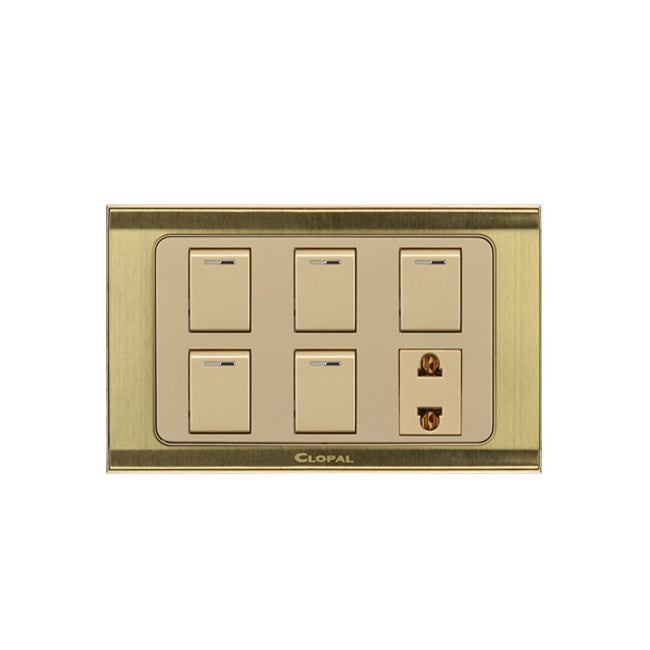 Clopal Prime Series 5 switch + 1 socket Outlet Price in Pakistan 