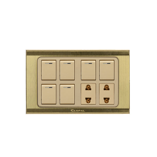 Clopal Prime Series 6 switch + 2 socket Outlet Price in Pakistan